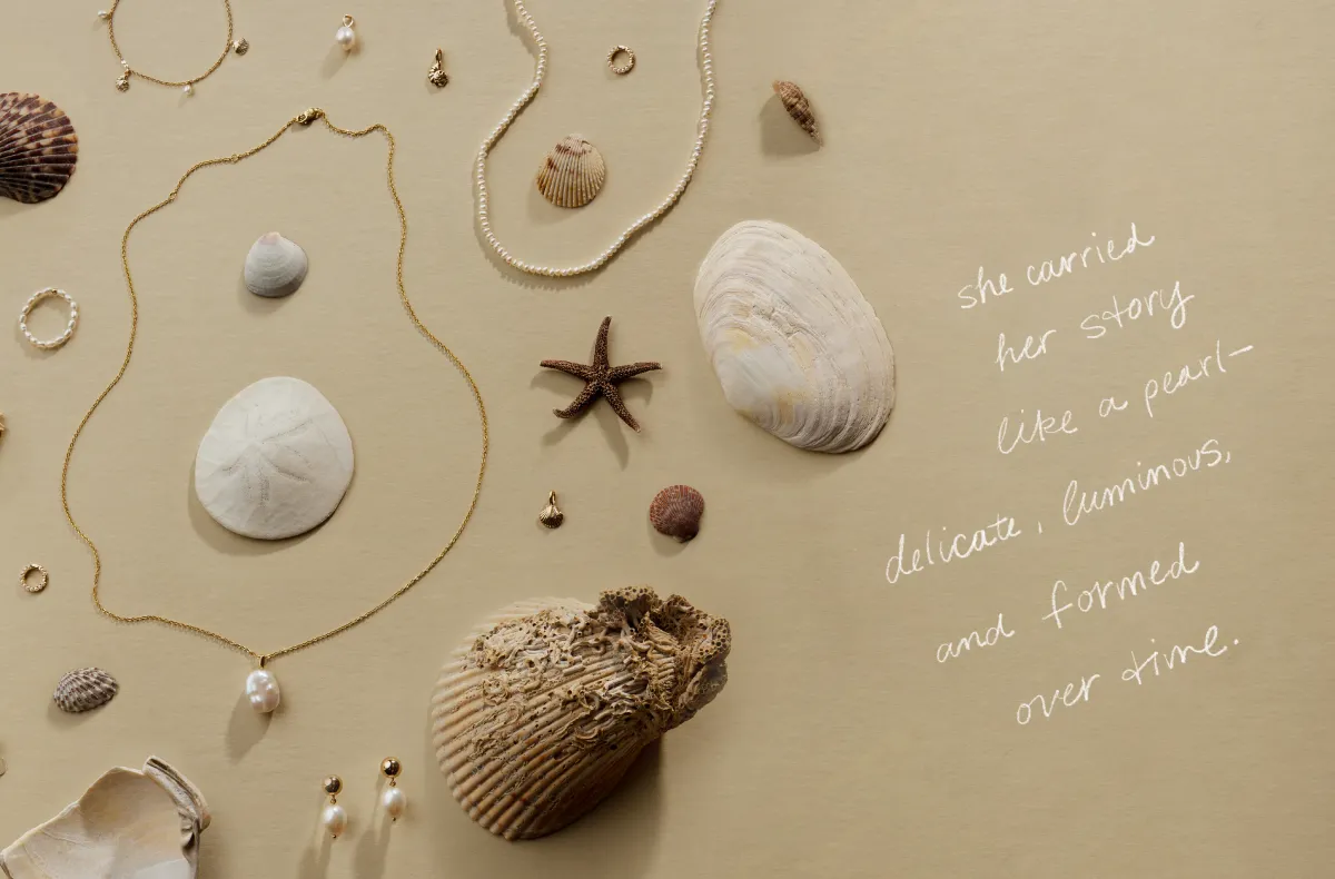 Flat lay with brand quote overlay