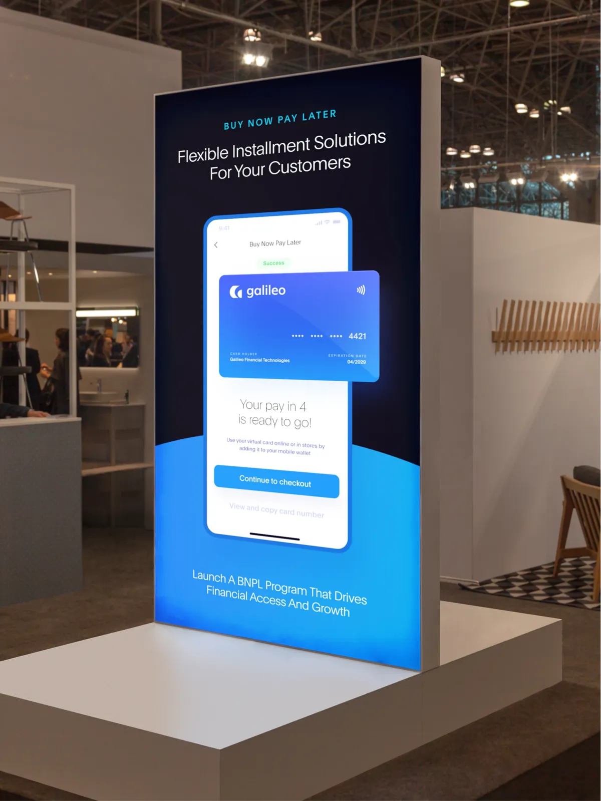 Trade show booth — BNPL feature
