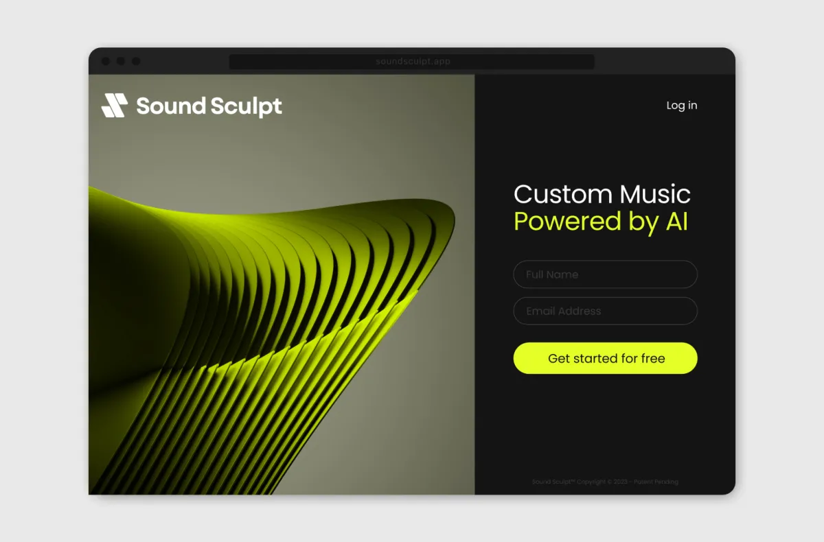 Website landing page