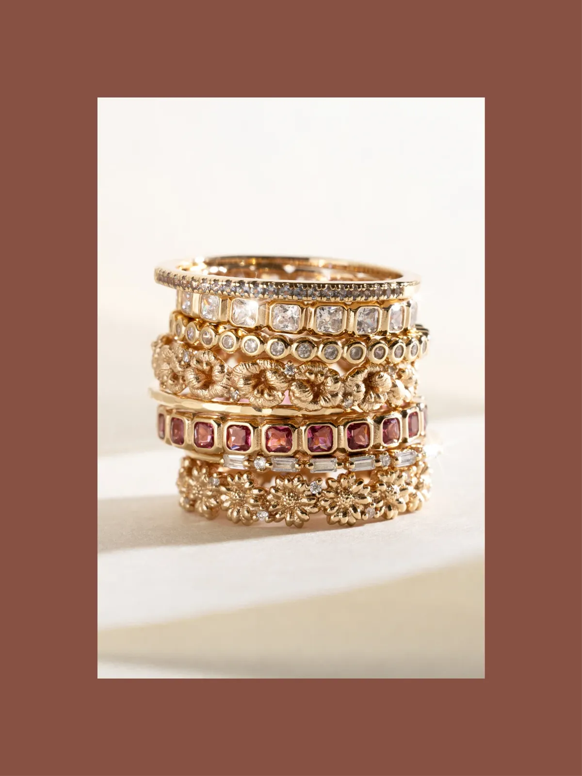 Macro product photography — stacked rings