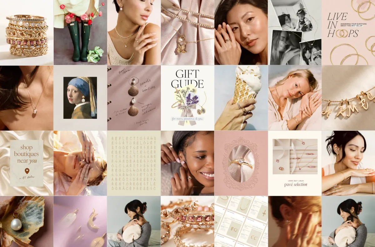 Campaign photography — social content grid